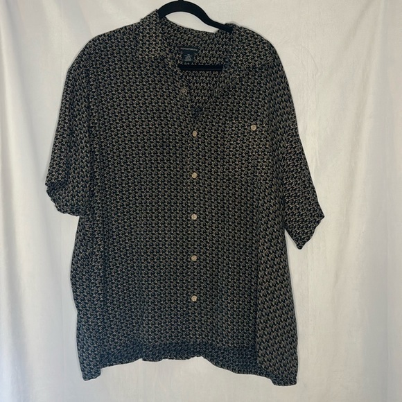 KNIGHTS BRIDGE VINTAGE RETRO PRINT SHORT SLEEVE BUTTON DOWN (2X) - Picture 1 of 8